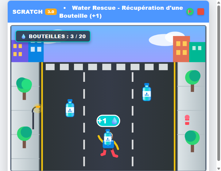 Collecte d'une bouteille